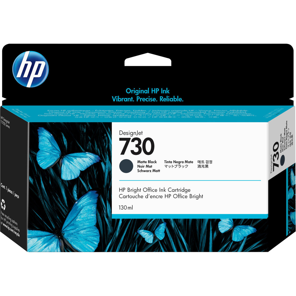 Original Tintenpatrone HP P2V65A Schwarz Matte Hinterseite