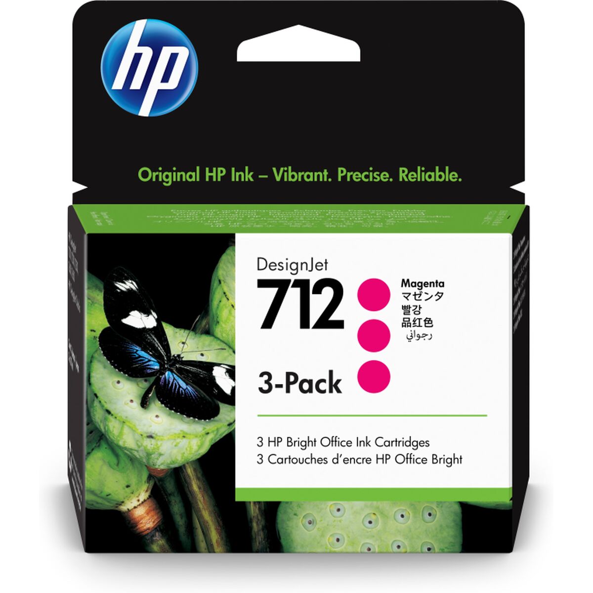 Original Tintenpatrone HP Paquete de 3 cartuchos de Tinta HP DesignJet 712 magenta de 29 ml