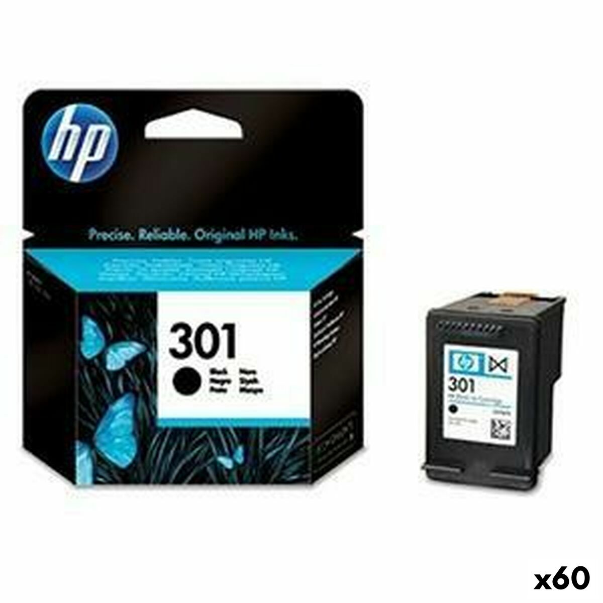 Original Tintenpatrone HP DESKJET 1050, 2050, 2050S -Nº301- Schwarz (60 Stück)