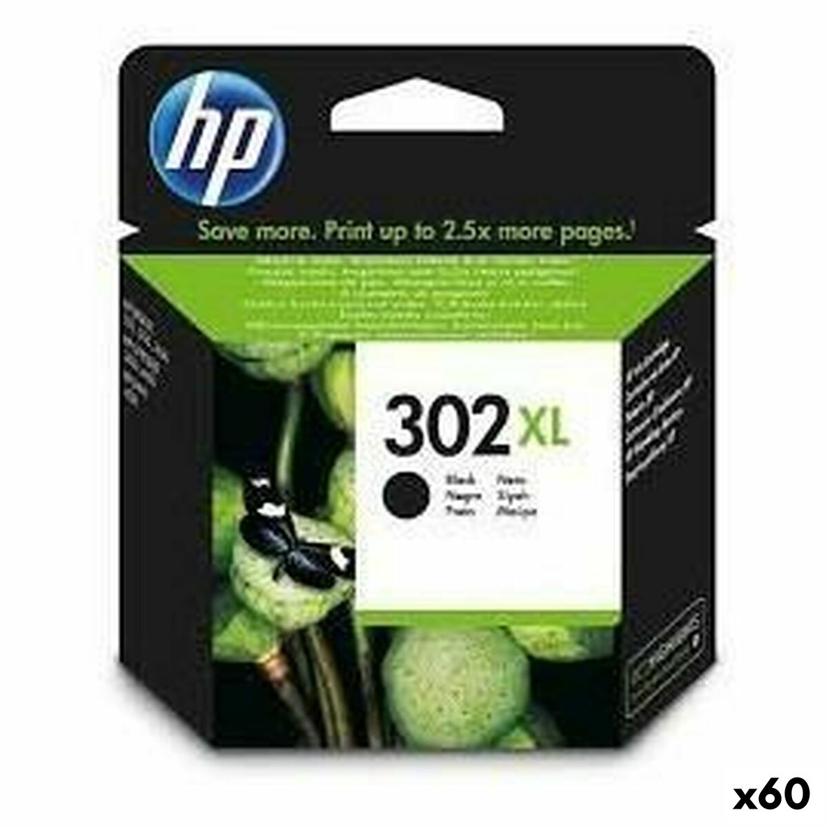 Original Tintenpatrone HP 302 XL Schwarz (60 Stück)