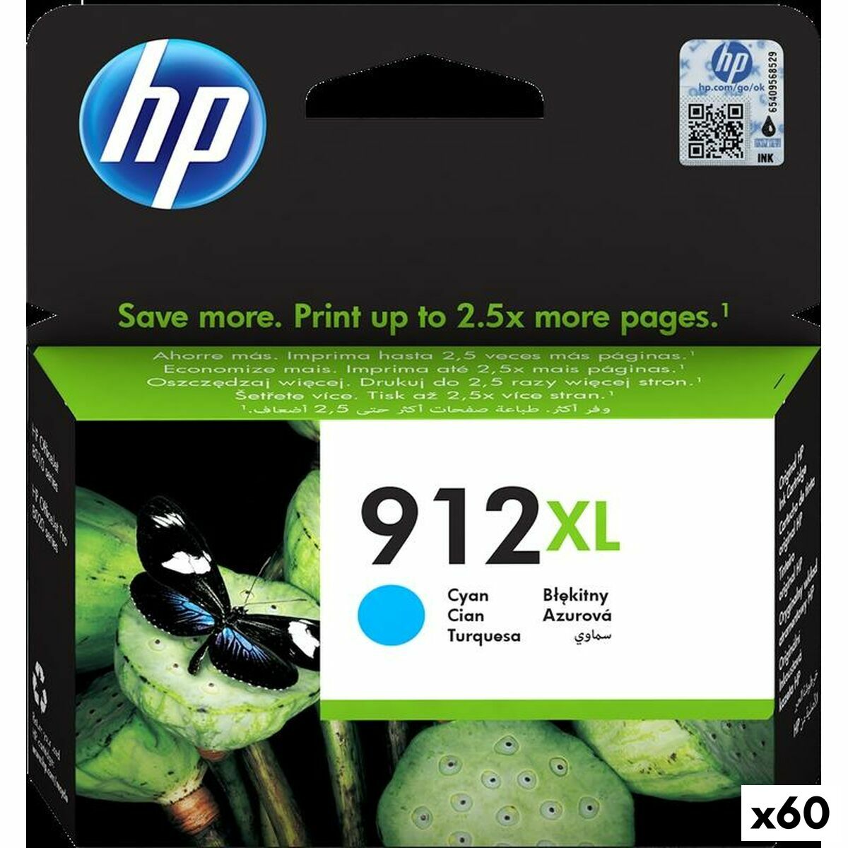 Original Tintenpatrone HP 912XL Türkis (60 Stück)